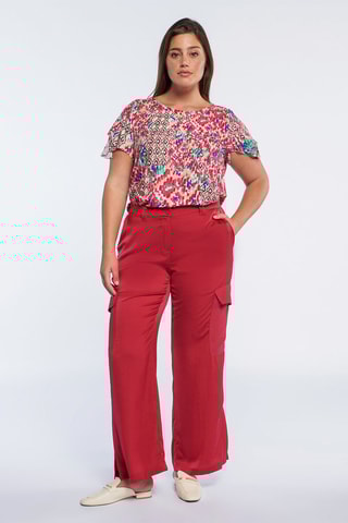 Pantalon cargo - Rouge