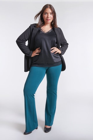 Pantalon flare - Bleu canard