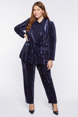 Pantalon droit en velours - Bleu