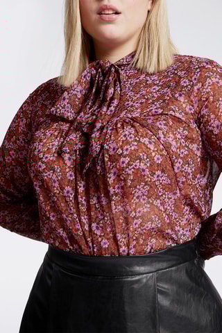 Blouse fleurie Rouge