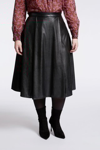 Jupe midi taille haute Noir