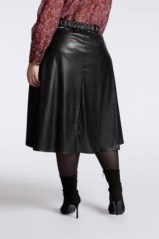 Jupe midi taille haute Noir