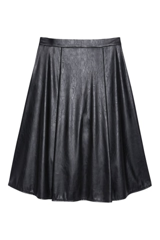 Jupe midi taille haute Noir