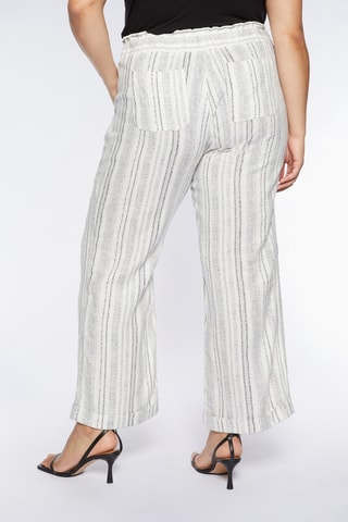 Pantalon wide legs en lin - Blanc cassé
