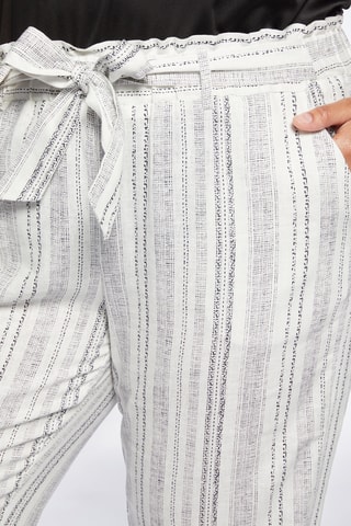 Pantalon wide legs en lin - Blanc cassé