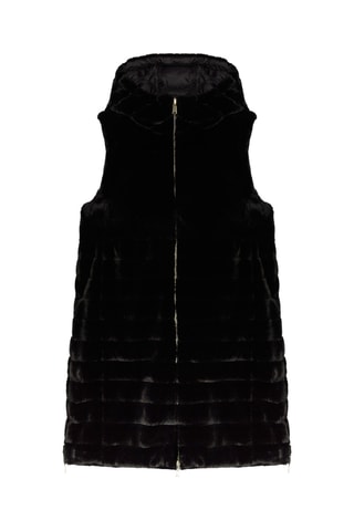 Doudoune longue réversible sans manches - Noir