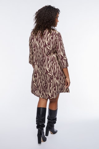 Robe droite - Blanc et marron