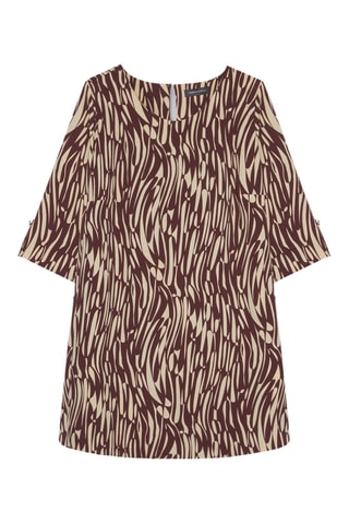 Robe droite - Blanc et marron