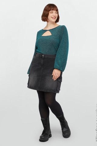 Jupe cargo en jean - Noir