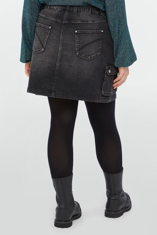 Jupe cargo en jean - Noir