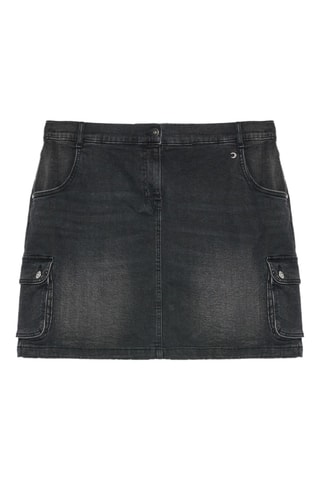 Jupe cargo en jean - Noir