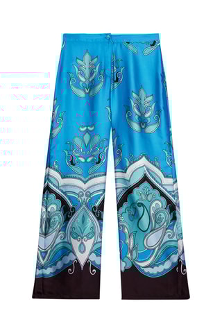 Pantalon wide legs - Bleu