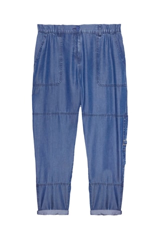 Pantalon relaxed taille haute - Bleu marine