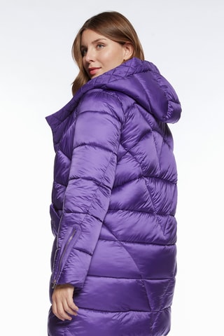 Doudoune longue à capuche - Violet