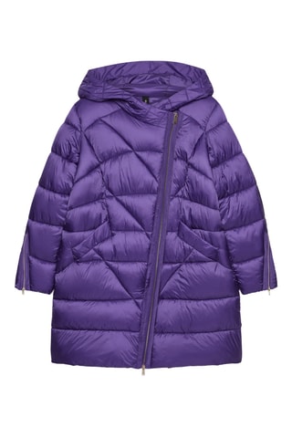 Doudoune longue à capuche - Violet