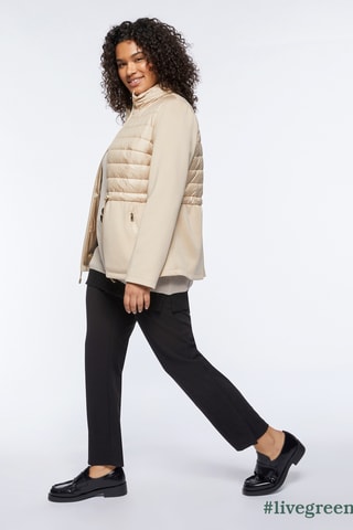 Doudoune bi-matière - Beige