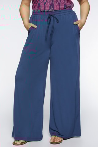 Pantalon wide legs - Bleu