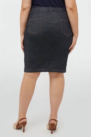 Jupe droite en jean - Bleu foncé