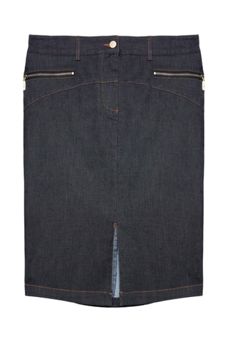 Jupe droite en jean - Bleu foncé