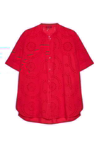 Chemisier en broderie anglaise - Rouge