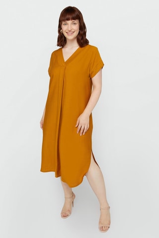 Robe midi - Moutarde