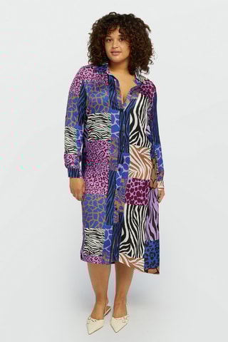 Robe chemise - Violet et bleu