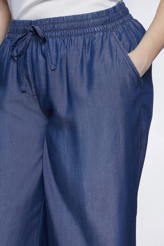 Pantalon palazzo 7/8 - Bleu