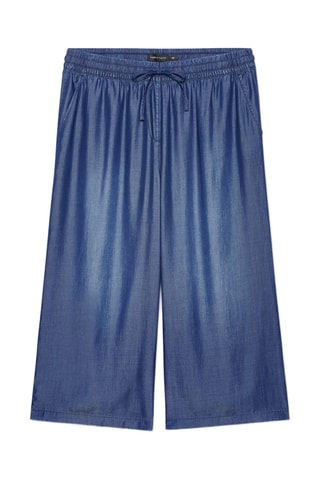 Pantalon palazzo 7/8 - Bleu