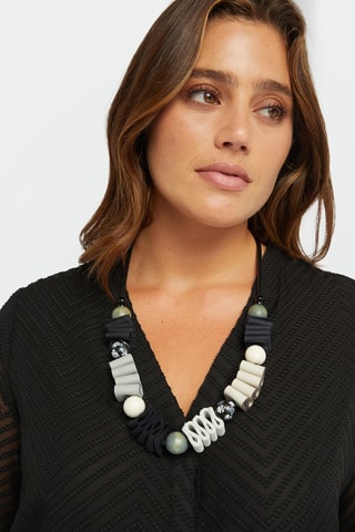 Collier - Cuir et bois