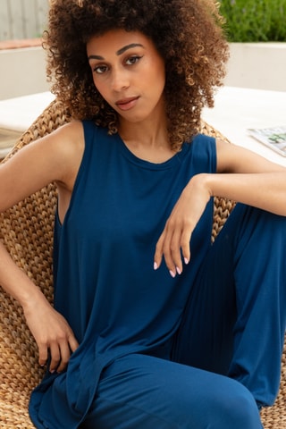 Pyjamatop Harriet - Marineblauw