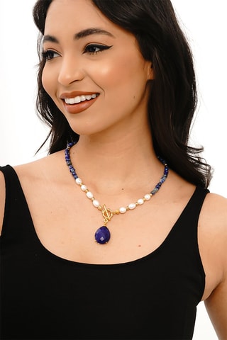 Collier Lapis-lazuli et perles de culture