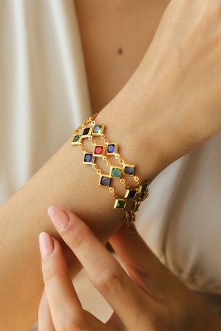 Bracelet 3 rangs - Bleu