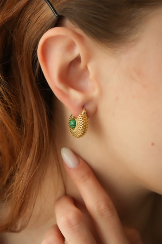 Boucles d’oreilles - Malachites