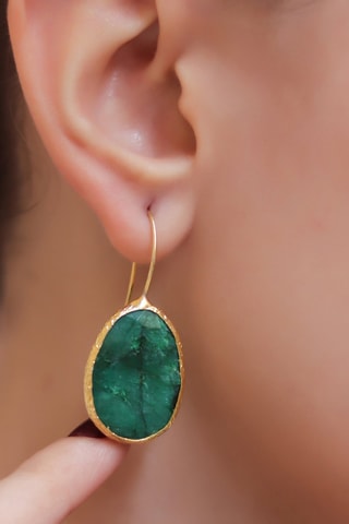 Boucles d'oreilles dorées à l'or fin jaune - Agates