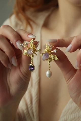 Boucles d'oreilles - Améthystes