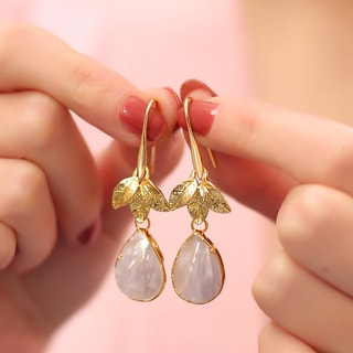 Boucles d'oreilles - Laiton plaqué or & nacre