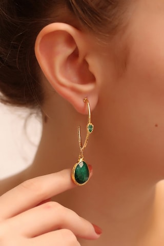 Boucles d'oreilles dorées à l'or fin jaune - Agates