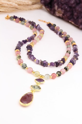 Collier - Quartz et tourmalines