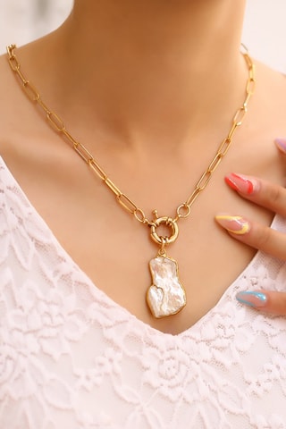 Collier doré à l'or fin jaune Perle de culture