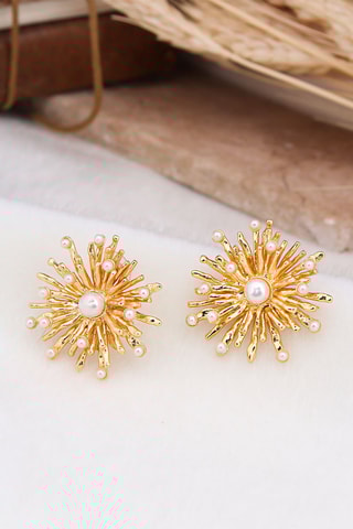 Boucles d’oreilles - Doré et blanc