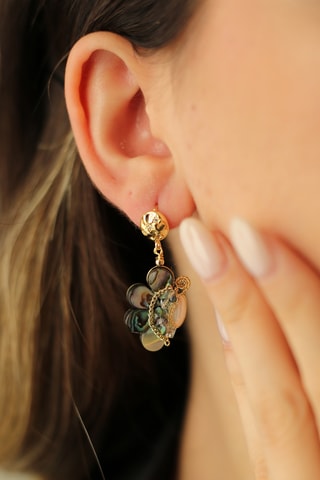 Boucles d’oreilles - Plaqué or jaune et nacre