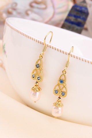 Boucles d’oreilles - Plaqué or jaune et zircons