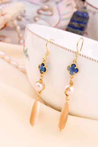 Boucles d’oreilles - Plaqué or jaune et zircons