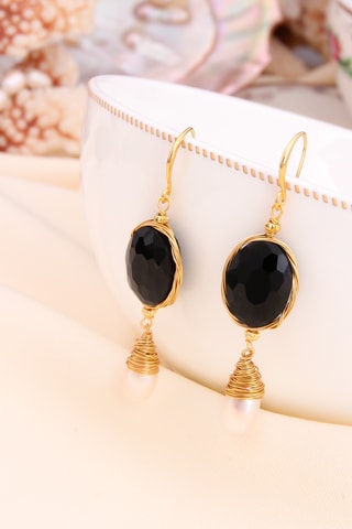 Boucles d’oreilles - Plaqué or jaune et nacre