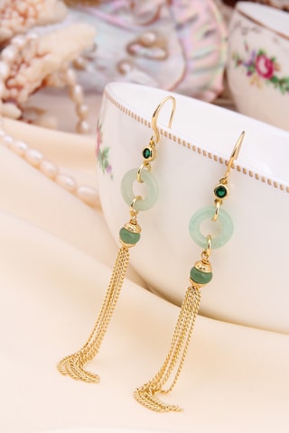 Boucles d'oreilles - Plaqué or jaune et zircons