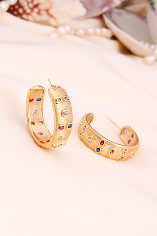 Créoles - Plaqué or jaune et zircons