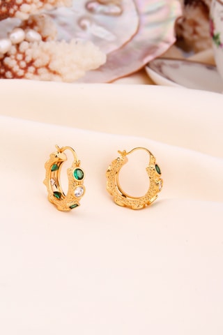 Créoles - Plaqué or jaune et zircons