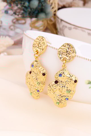 Boucles d’oreilles - Plaqué or jaune et zircons