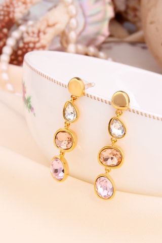 Boucles d’oreilles - Plaqué or jaune et zircon