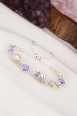 Bracelet - Plaqué or jaune et zircons